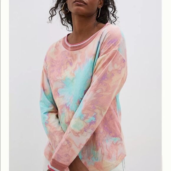 NWT Anthropologie Conditions Apply Pia Marble-Dyed Sweatshirt XS #086 - Picture 4 of 6